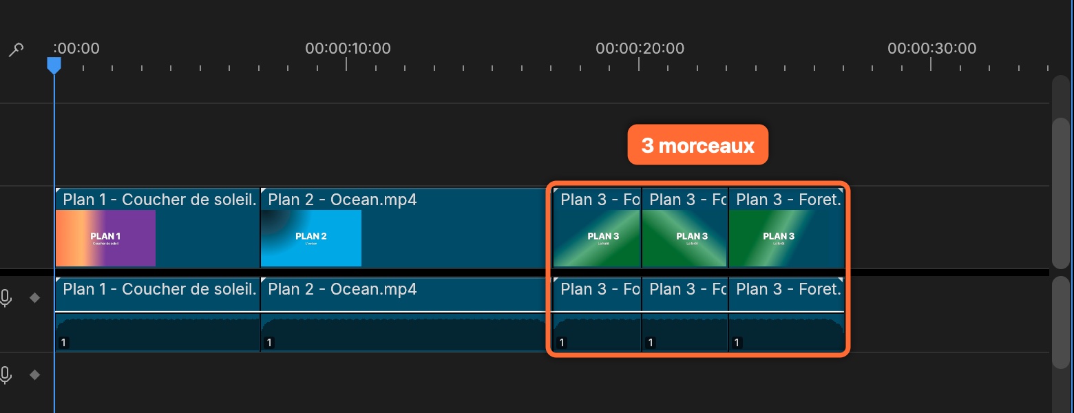 Le plan 3 coupé en trois morceaux